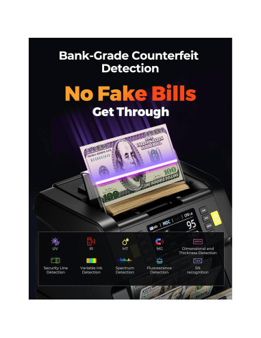 Contadora de Dinero MUNBYN IMC21 con Detección de Falsificaciones