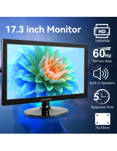 Monitor LCD 17.3" Kenowa 1600x900 HDMI VGA Altavoces 2