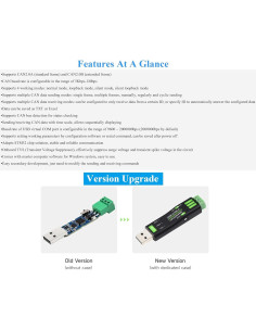 Adaptador USB a CAN UeeKKoo Modelo A, 9g, Configurable 5Kbps-1Mbps 2