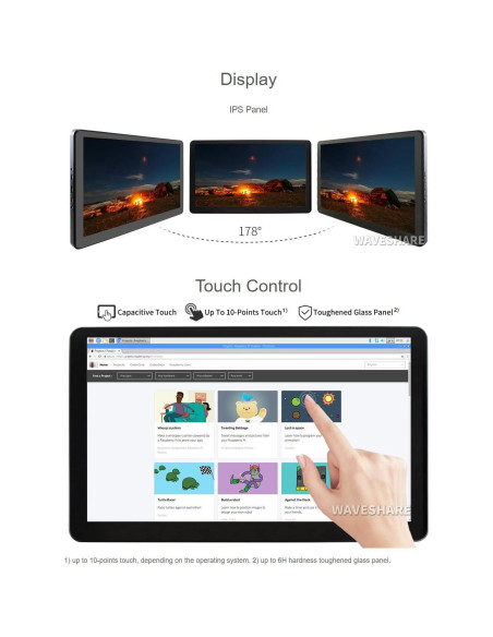 Pantalla LCD Táctil Waveshare 15.6" 1920x1080 HDMI IPS