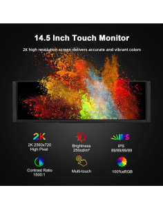 Monitor Táctil Integrado Wisecoco 14.5" 2K IPS VESA HDMI USB-C 2