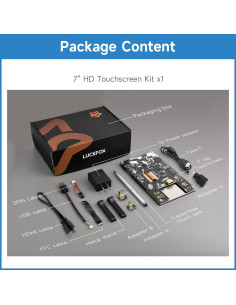 Pantalla Táctil 7" LUCKFOX HDMI 1024x600 para Raspberry Pi 2