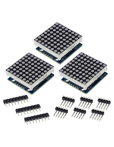 Módulo de Pantalla LED 8x8 HiLetgo MAX7219 5V - 3 Piezas