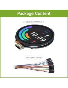 Placa MCU Waveshare RP2350 con LCD táctil 1.28" 240x240 2