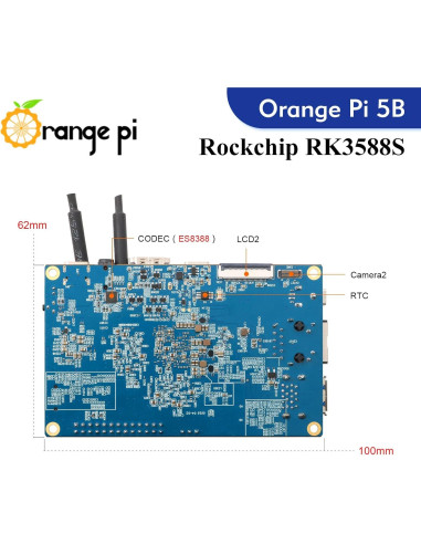 Computadora de Placa Única Orange Pi 5B 8GB 64GB eMMC