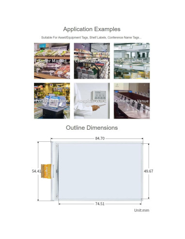 Pantalla E-Paper 3.52" Waveshare 360x240 SPI Blanco/Negro