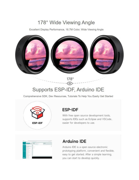 Placa de Desarrollo Waveshare ESP32-S3 AMOLED 1.43" 466x466