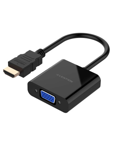 Adaptador HDMI a VGA LENTION 1080P Plug and Play Negro