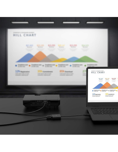 Adaptador HDMI a VGA LENTION 1080P Plug and Play Negro