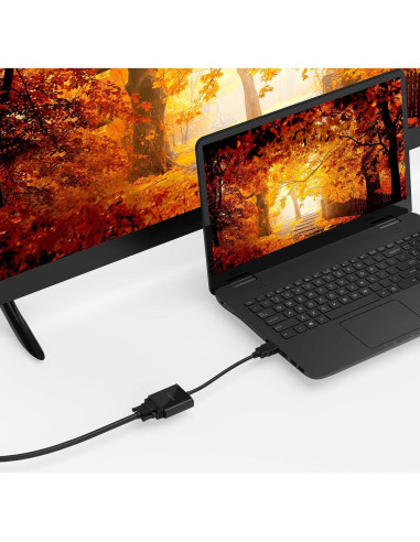 Adaptador HDMI a VGA LENTION 1080P Plug and Play Negro