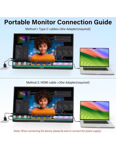 Monitor Portátil InnoView 23.8" FHD 144Hz USB-C HDMI