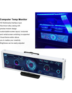 Monitor de Datos de CPU Dilwe 8.8" IPS 1920x480 USB 2