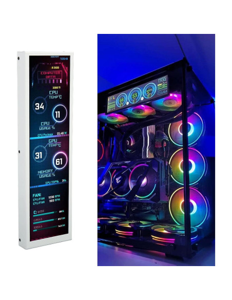 Monitor de Datos de CPU Dilwe 8.8" IPS 1920x480 USB