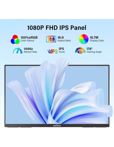 Monitor Portátil InnoView 23.8" FHD 144Hz USB-C HDMI