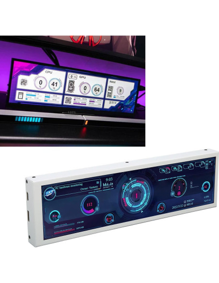 Monitor de Datos de CPU Dilwe 8.8" IPS 1920x480 USB