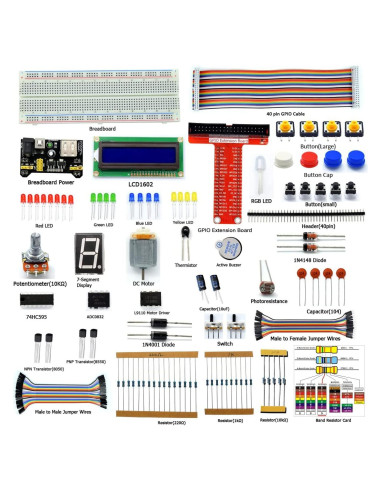 Kit de Inicio Adeept para Raspberry Pi 4/3/2 con LCD1602 y Manual