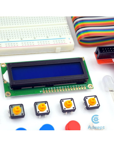 Kit de Inicio Adeept para Raspberry Pi 4/3/2 con LCD1602 y Manual