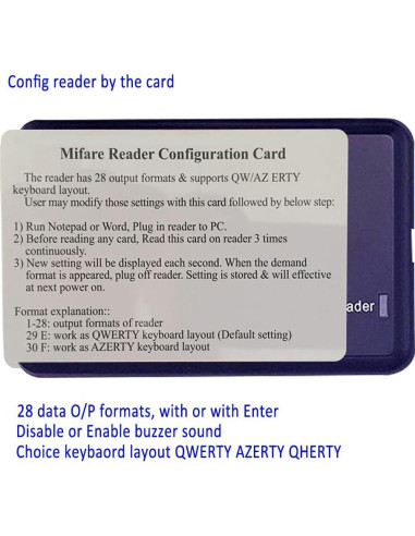 Lector RFID USB 13.56MHz Genérico con 3 tarjetas