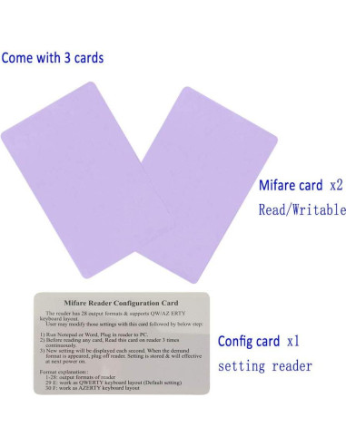 Lector RFID USB 13.56MHz Genérico con 3 tarjetas