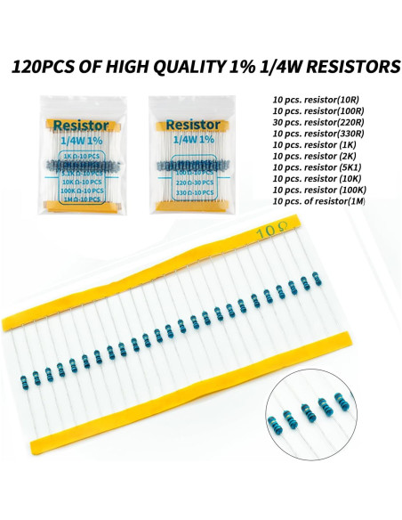 Kit Electrónico Básico REXQualis con 300 Piezas y Protoboard