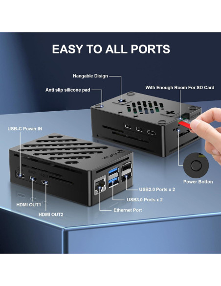 Kit Accesorios RasTech para Raspberry Pi 5 con Fuente 27W