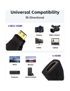 Adaptador HDMI VCE Mini HDMI a HDMI 4K - 2 Pack 2