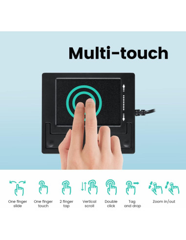 Touchpad USB Perixx PERIPAD-501 Con Cable Negro Compacto