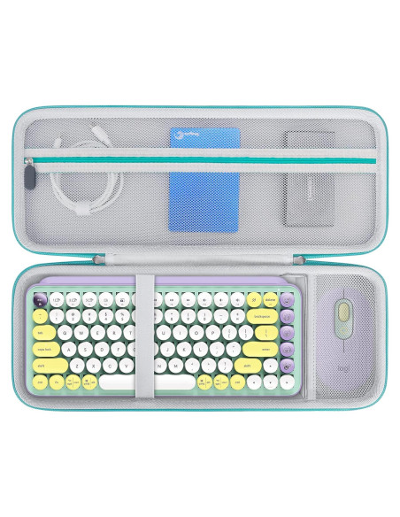Funda rígida Elonbo para teclado Logitech POP Keys Turquesa