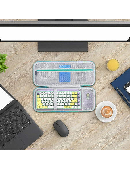 Funda rígida Elonbo para teclado Logitech POP Keys Turquesa