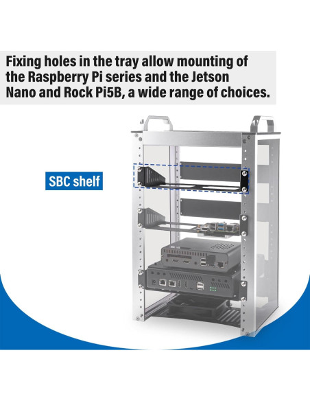 Estante SBC RackMate 1U GeeekPi para Raspberry Pi y HDD/SSD