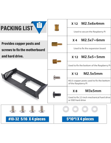 Estante SBC RackMate 1U GeeekPi para Raspberry Pi y HDD/SSD