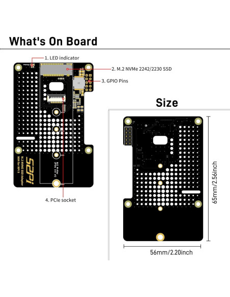 Adaptador GeeekPi N04 M.2 NVMe a PCIe para Raspberry Pi 5