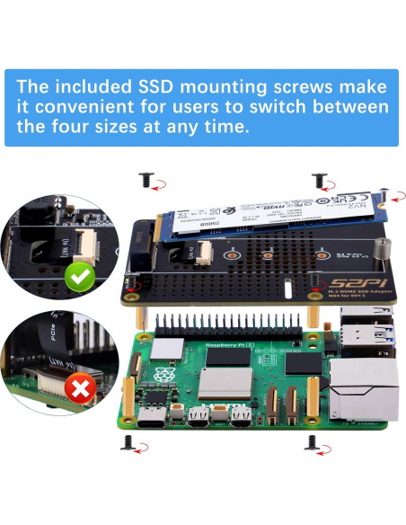 Adaptador GeeekPi N04 M.2 NVMe a PCIe para Raspberry Pi 5