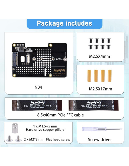 Adaptador GeeekPi N04 M.2 NVMe a PCIe para Raspberry Pi 5