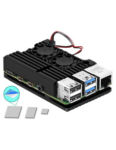 Caja de Aluminio para Raspberry Pi 4 MazerPi con Doble Ventilador