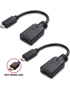 Adaptador Micro HDMI a HDMI Cable Matters 2-Pack 4K 15.24 cm 2