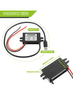 Convertidor DC-DC 12V a 5V USB Tipo-C SIGANDG 15W 2