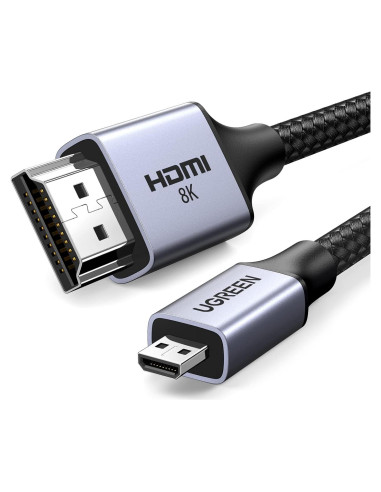 Cable Micro HDMI a HDMI UGREEN 1.0m 8K 48Gbps Trenzado