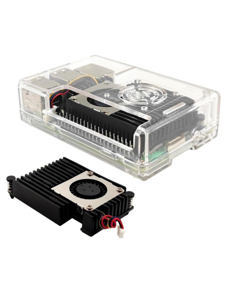 Caja Raspberry Pi 5 WEIYIXING con Disipador Activo 9x6x2.6cm