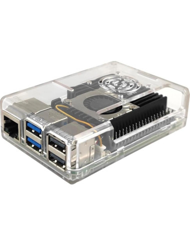 Caja Raspberry Pi 5 WEIYIXING con Disipador Activo 9x6x2.6cm