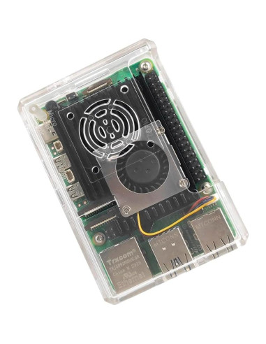 Caja Raspberry Pi 5 WEIYIXING con Disipador Activo 9x6x2.6cm