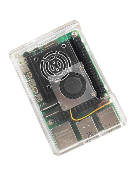 Caja Raspberry Pi 5 WEIYIXING con Disipador Activo 9x6x2.6cm