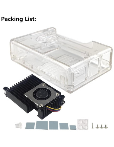 Caja Raspberry Pi 5 WEIYIXING con Disipador Activo 9x6x2.6cm