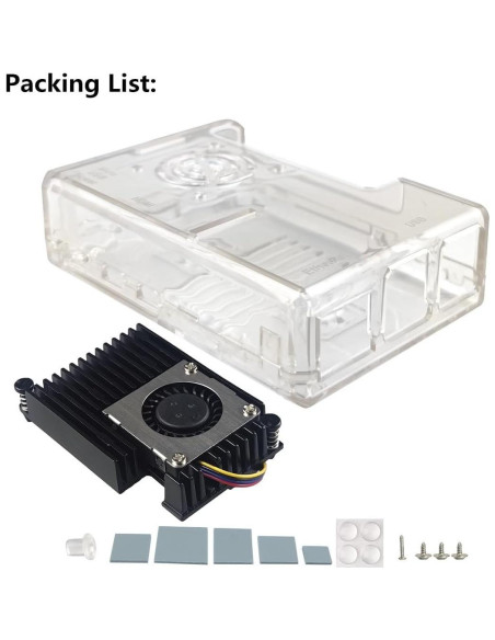 Caja Raspberry Pi 5 WEIYIXING con Disipador Activo 9x6x2.6cm