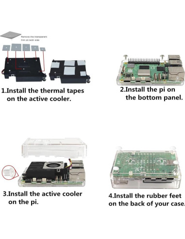 Caja Raspberry Pi 5 WEIYIXING con Disipador Activo 9x6x2.6cm
