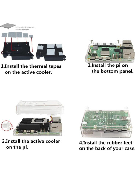 Caja Raspberry Pi 5 WEIYIXING con Disipador Activo 9x6x2.6cm