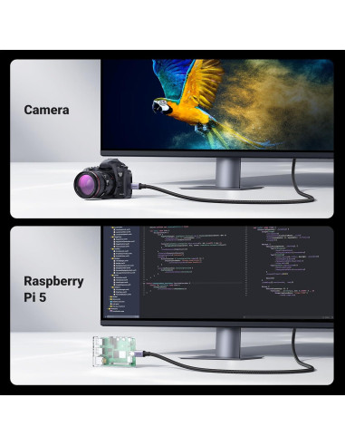 Cable Micro HDMI a HDMI UGREEN 1.0m 8K 48Gbps Trenzado