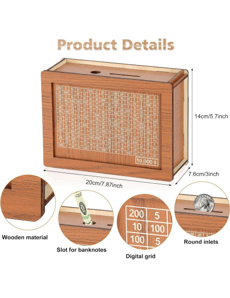 Caja de Ahorros de Madera DreamCatching con Contador $5000