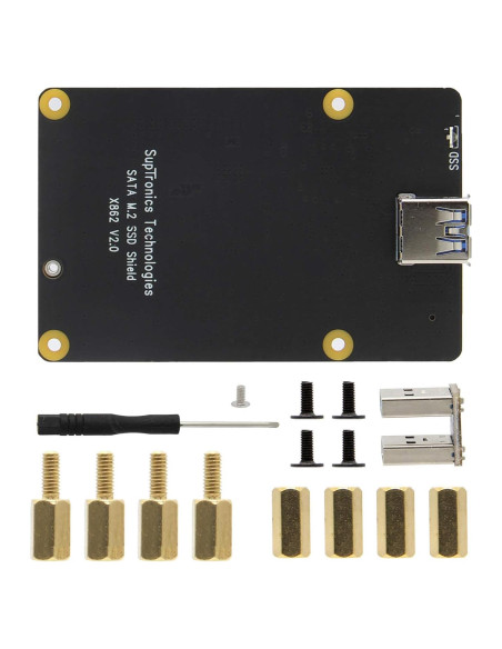Geekworm X862 V2.0 Placa de Expansión M.2 SATA para Raspberry Pi 4