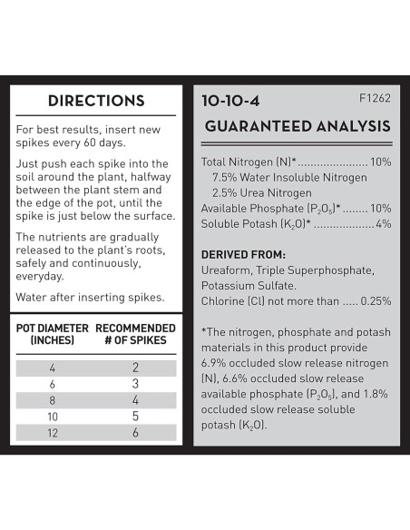 Abono para Plantas Florales Jobe's 10-10-4 en Picos 50 Unidades